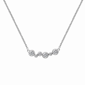 Hot Diamonds Tender Sterling Silver White Topaz Necklace