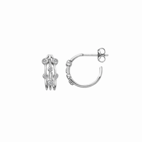 Hot Diamonds Tender Sterling Silver White Topaz Statement Earrings