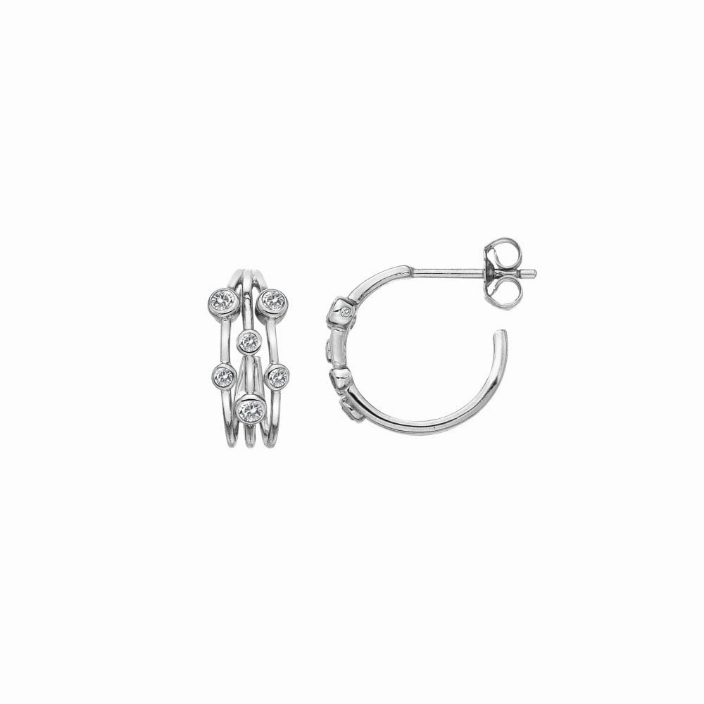 Hot Diamonds Tender Sterling Silver White Topaz Statement Earrings