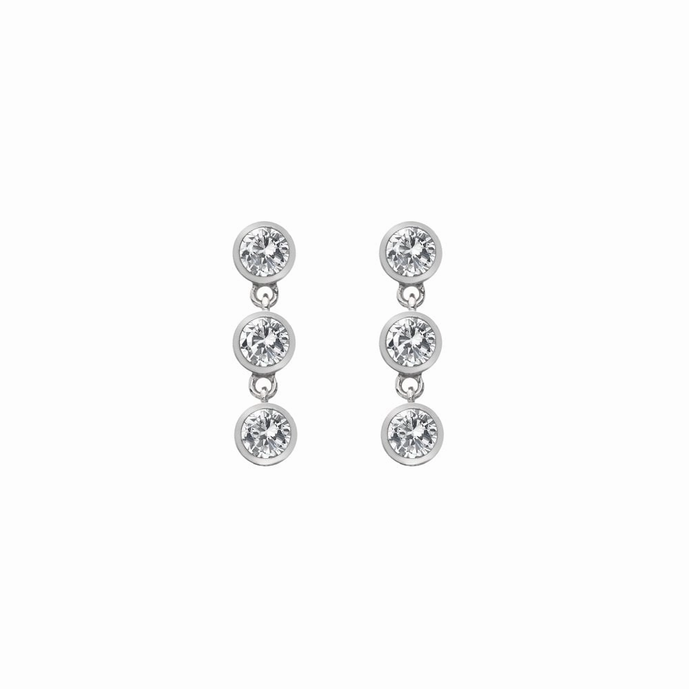 Hot Diamonds Tender Triple Drop White Topaz Earrings
