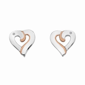 Hot Diamonds Together Sterling Silver Rose Gold Diamond Earrings