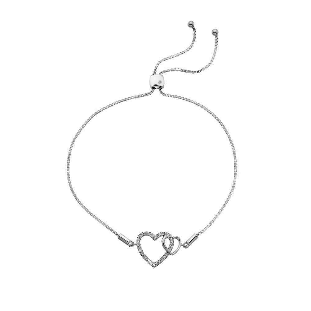 Hot Diamonds Togetherness Sterling Silver Open Heart Bracelet