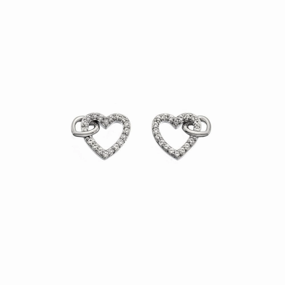 Hot Diamonds Togetherness Sterling Silver Open Heart Earrings