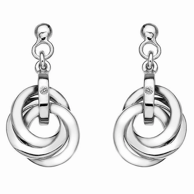 Hot Diamonds Trio Sterling Silver Diamond Circle Drop Earrings