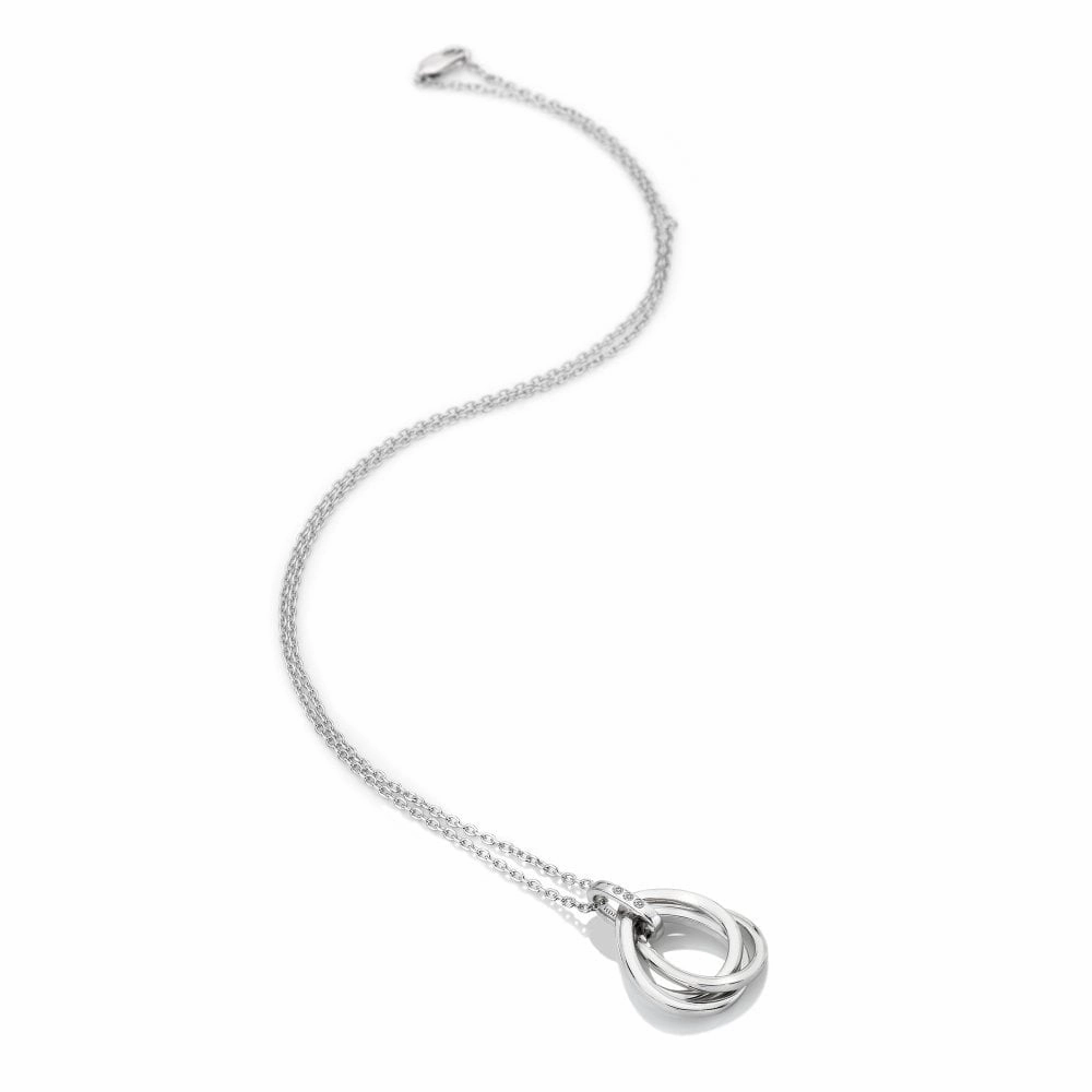 Hot Diamonds Trio Sterling Silver Diamond Teardrop Necklace