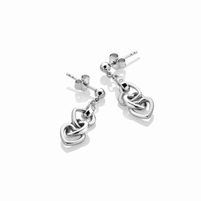 Hot Diamonds Trio Triple Heart Sterling Silver Drop Earrings