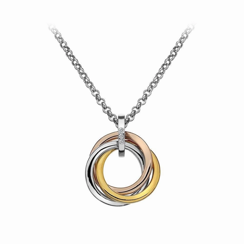 Hot Diamonds Trio Yellow and Gold Plated Circle Necklace