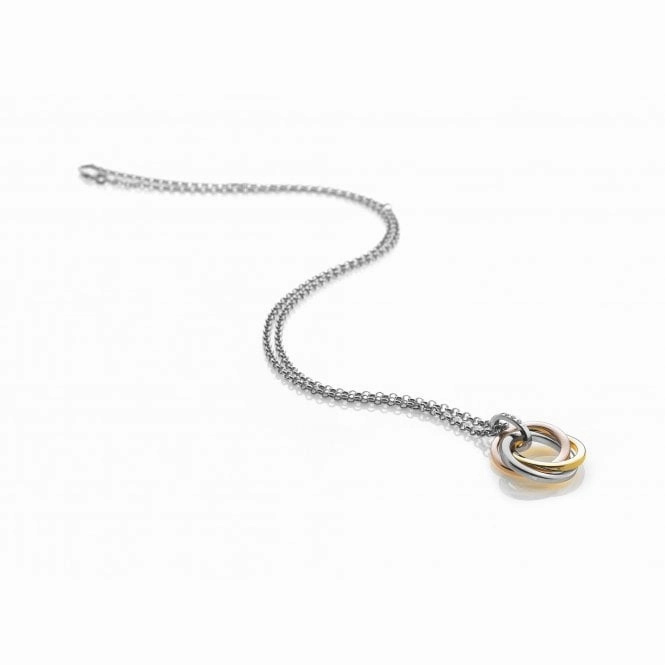 Hot Diamonds Trio Yellow and Gold Plated Circle Necklace