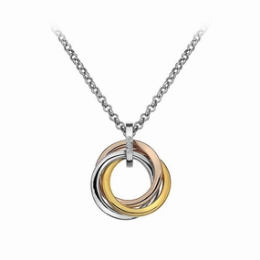 Hot Diamonds Trio Yellow and Gold Plated Circle Necklace