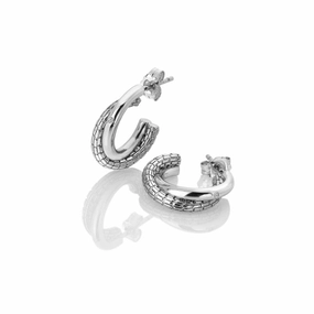 Hot Diamonds Woven Sterling Silver Interlocking Earrings D