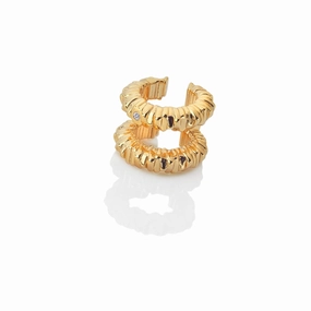 Hot Diamonds x Jac Jossa Believe Gold Plated Sterling Silver Double Ear Cuff D