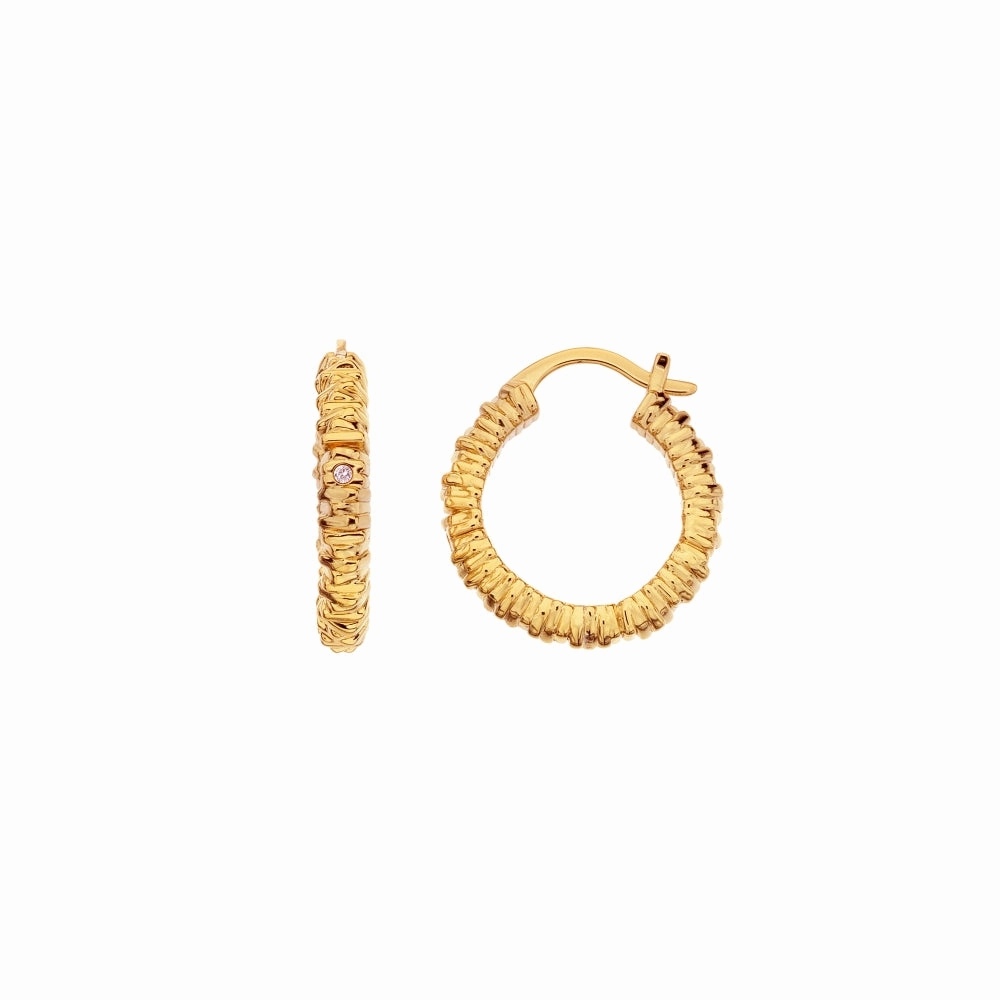 Hot Diamonds x Jac Jossa Believe Gold Plated Sterling Silver Hoop Earrings