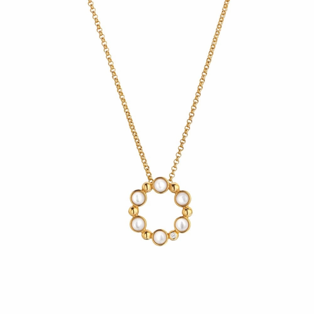 Hot Diamonds x Jac Jossa Calm Gold Plated Sterling Silver Circle Pendant