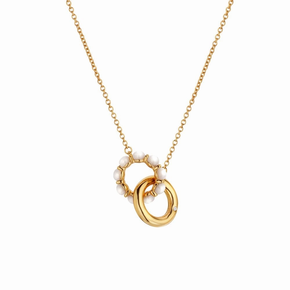 Hot Diamonds x Jac Jossa Calm Gold Plated Sterling Silver Mother of Pearl Necklace