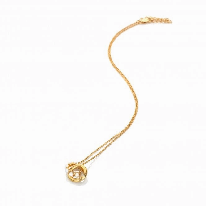 Hot Diamonds x Jac Jossa Calm Gold Plated Sterling Silver Mother of Pearl Necklace