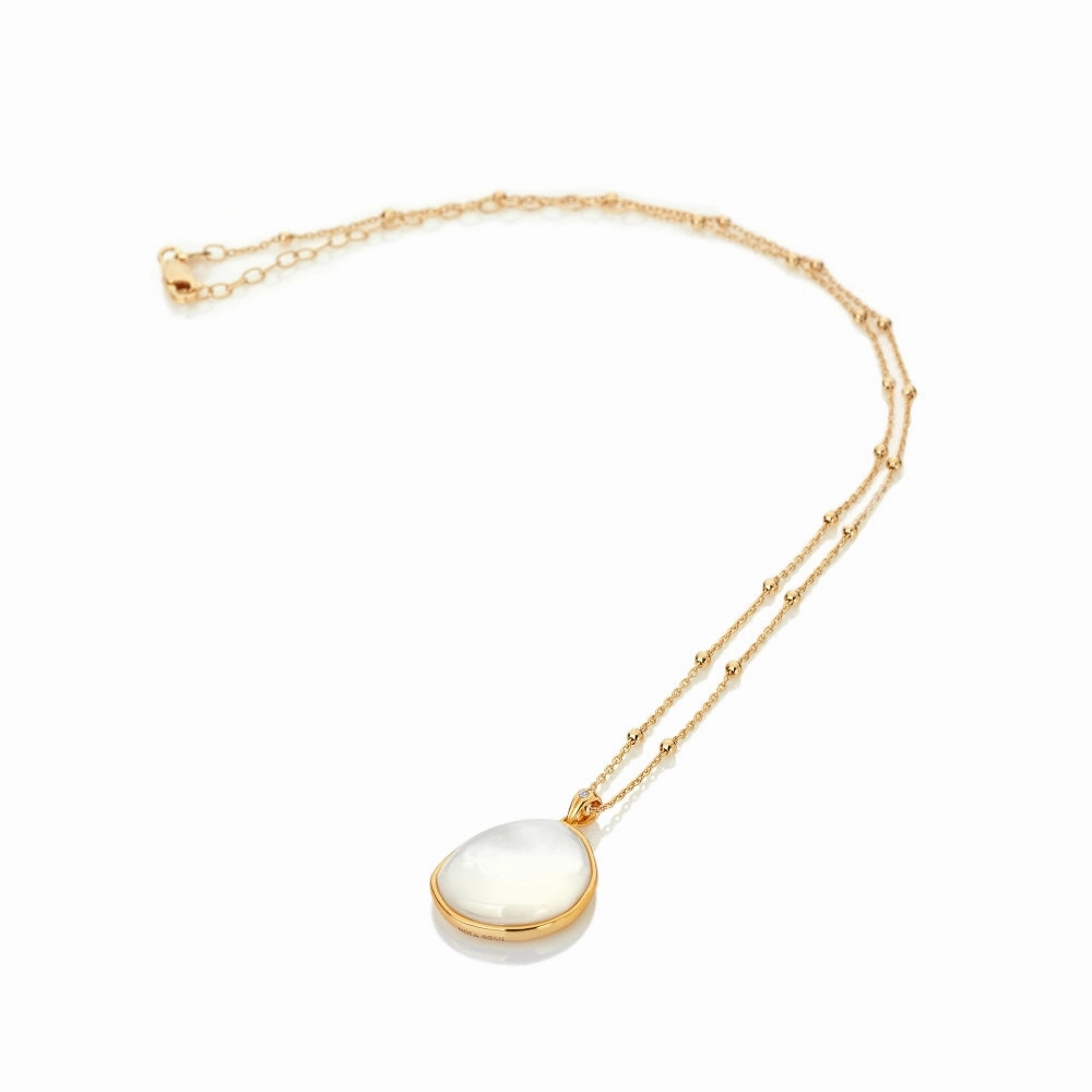 Hot Diamonds x Jac Jossa Calm Gold Plated Sterling Silver Mother of Pearl Pendant