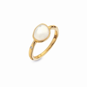 Hot Diamonds x Jac Jossa Calm Gold Plated Sterling Silver Mother of Pearl Ring