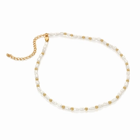 Hot Diamonds x Jac Jossa Calm Gold Plated Sterling Silver Pearl Choker