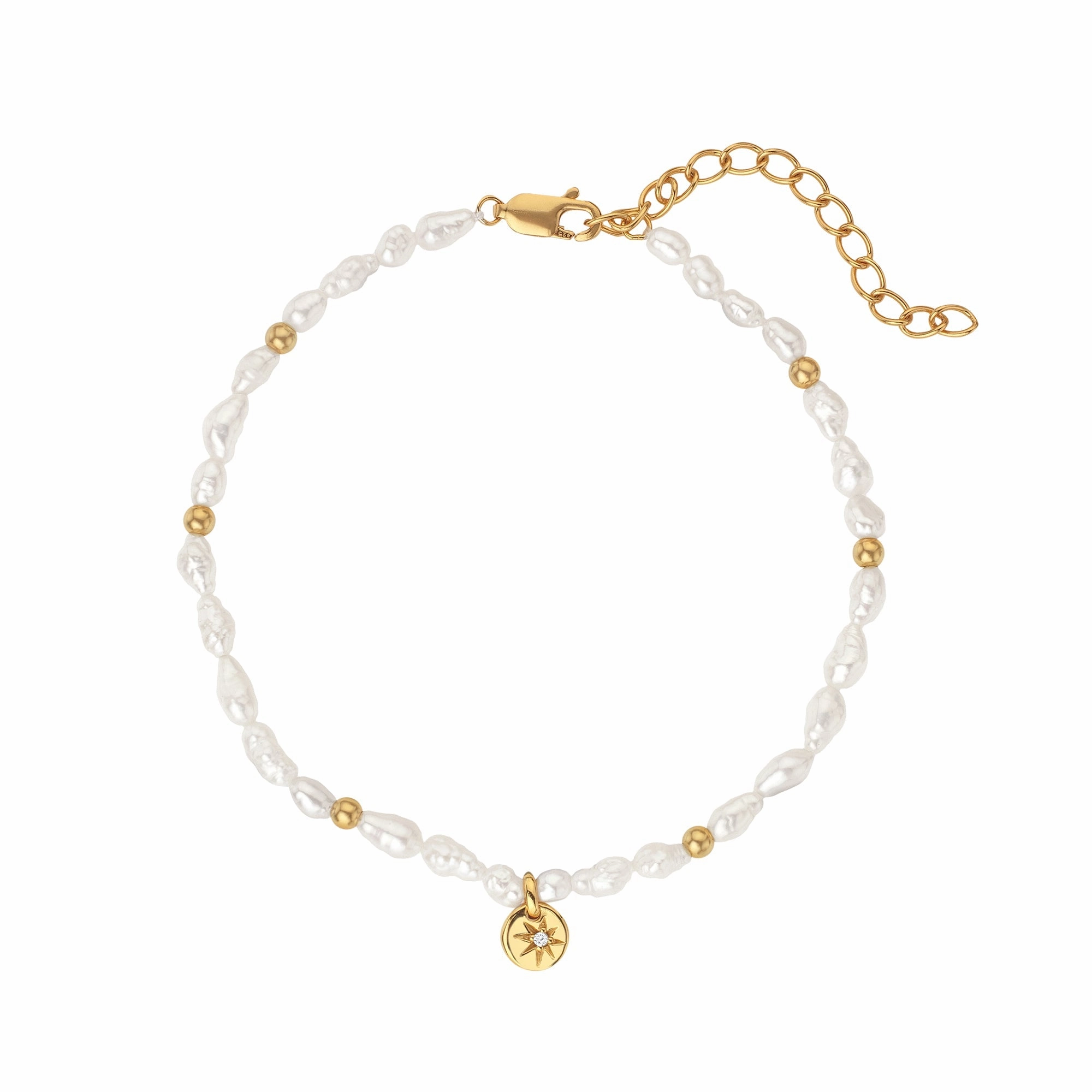 Hot Diamonds x Jac Jossa Calm Gold Plated Sterling Silver Pearl Lunar Bracelet