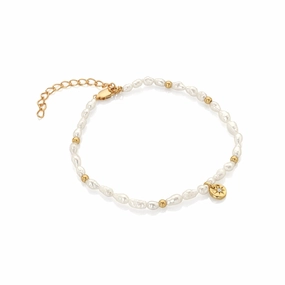 Hot Diamonds x Jac Jossa Calm Gold Plated Sterling Silver Pearl Lunar Bracelet