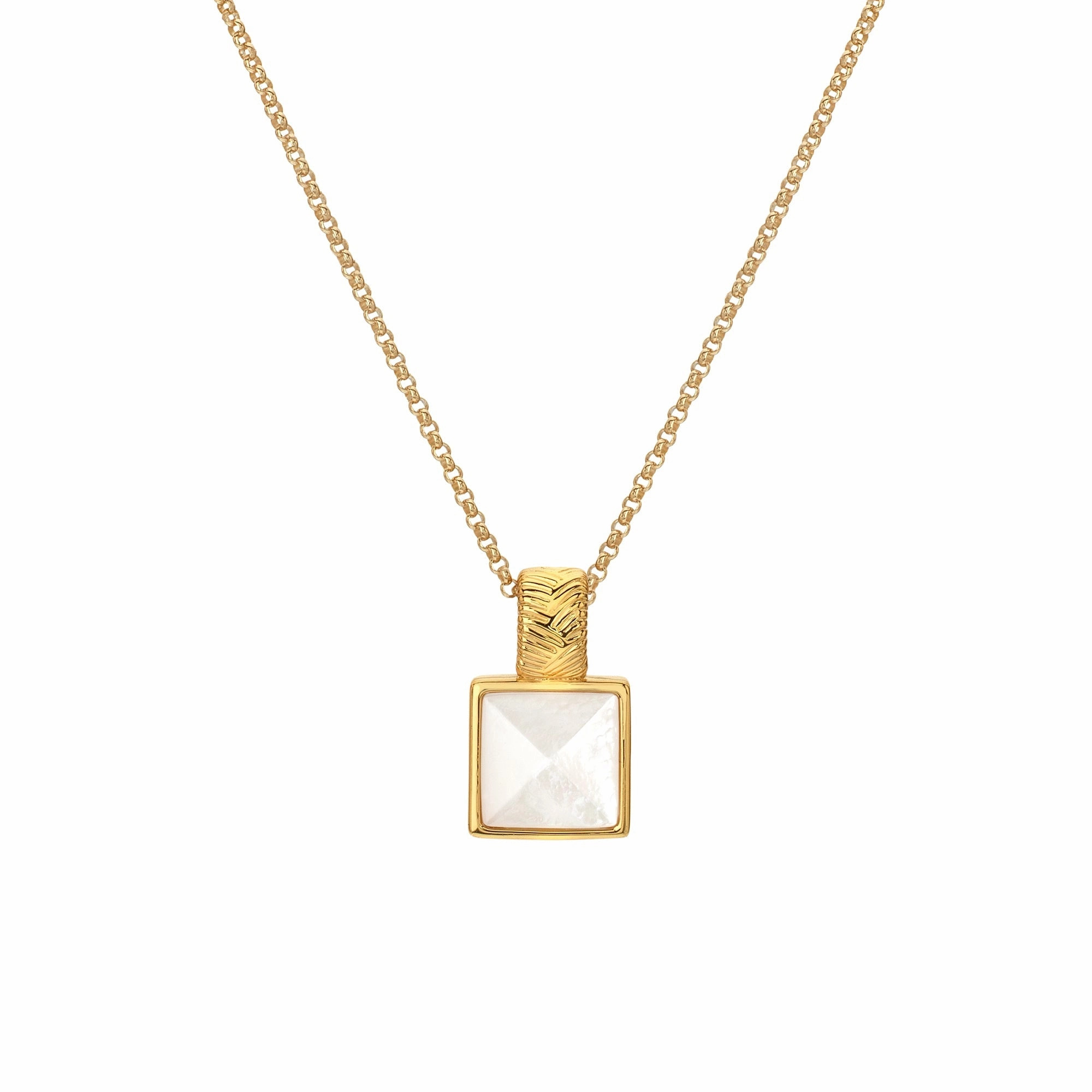 Hot Diamonds x Jac Jossa Calm Gold Plated Sterling Silver Pearl Square Pendant