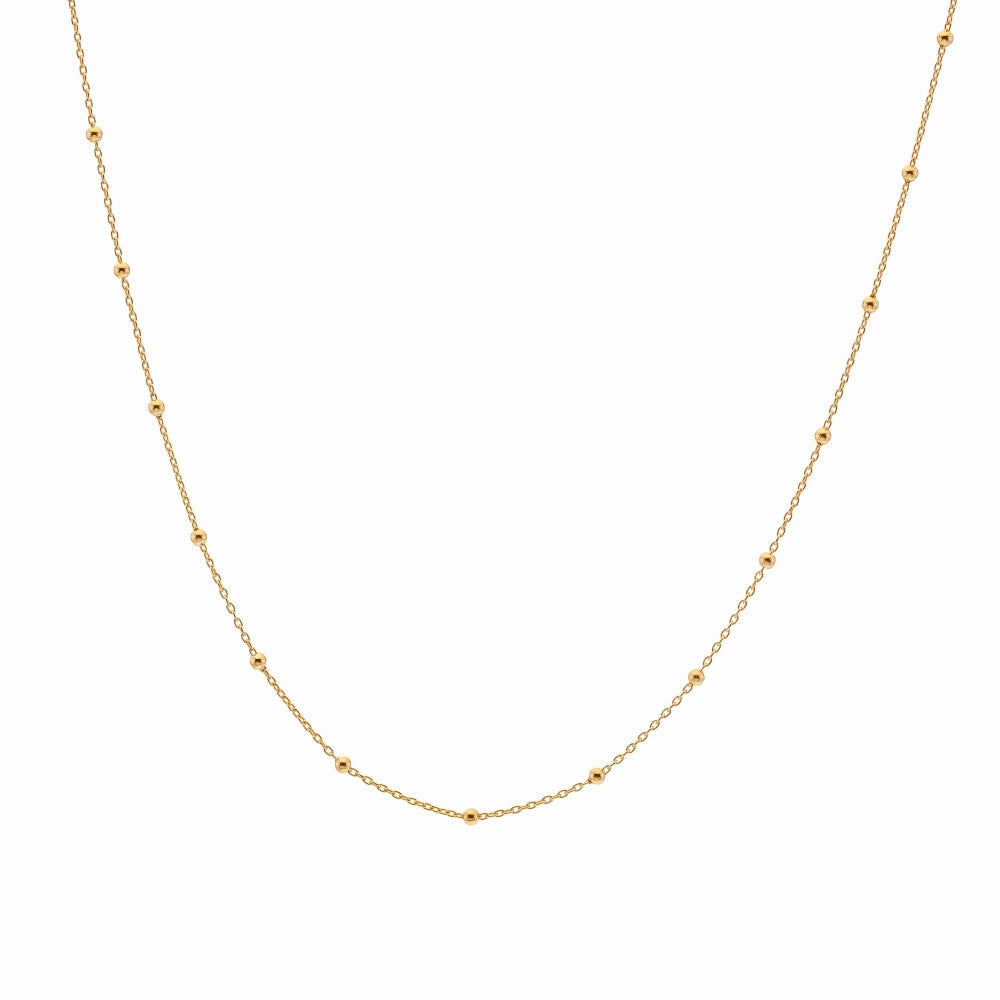 Hot Diamonds x Jac Jossa Embrace Gold Plated Sterling Silver Beaded Cable Chain Necklace 40 - 45cm