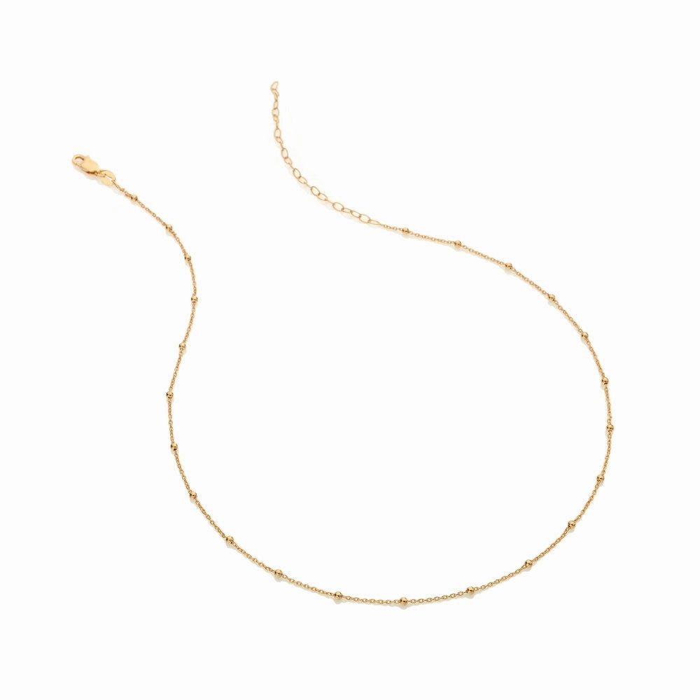 Hot Diamonds x Jac Jossa Embrace Gold Plated Sterling Silver Beaded Cable Chain Necklace 40 - 45cm