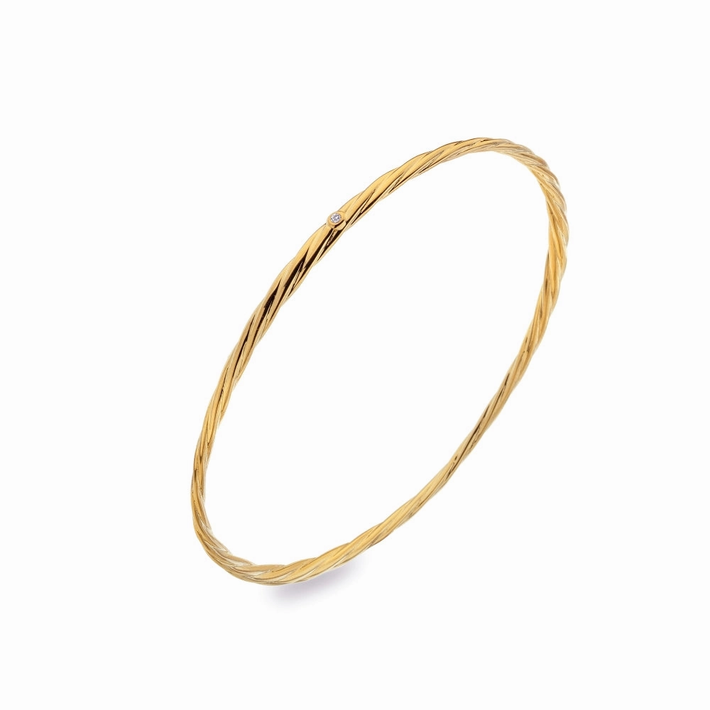 Hot Diamonds x Jac Jossa Entwine Gold Plated Sterling Silver Bangle