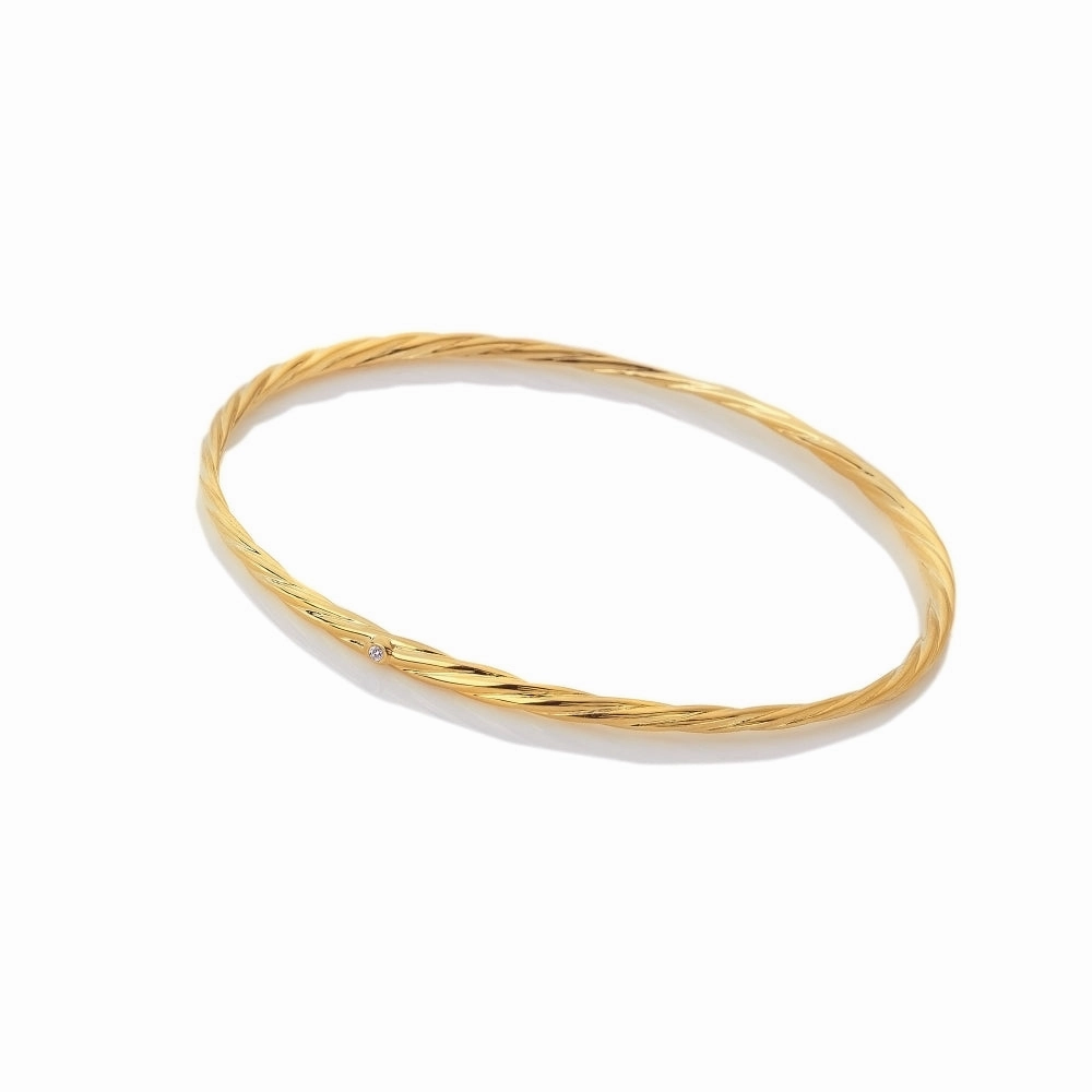 Hot Diamonds x Jac Jossa Entwine Gold Plated Sterling Silver Bangle
