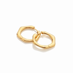 Hot Diamonds x Jac Jossa Fluid Gold Plated Sterling Silver Hoop Earrings
