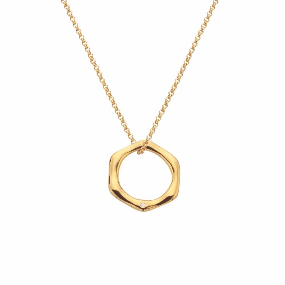 Hot Diamonds x Jac Jossa Fluid Gold Plated Sterling Silver Pendant