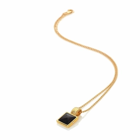 Hot Diamonds x Jac Jossa Gold Plated Sterling Silver Black Onyx Necklace