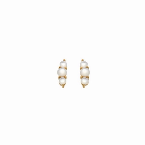 Hot Diamonds x Jac Jossa Gold Plated Sterling Silver Calm Mother Of Pearl Trio Stud Earrings