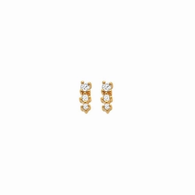 Hot Diamonds x Jac Jossa Gold Plated Sterling Silver Graduating White Topaz Stud Earrings