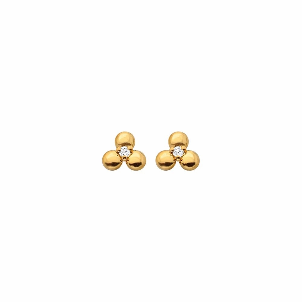 Hot Diamonds x Jac Jossa Gold Plated Sterling Silver Petal Stud Earrings