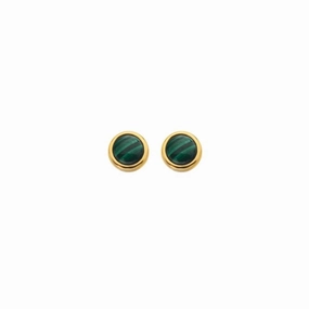 Hot Diamonds x Jac Jossa Gold Plated Sterling Silver Revive Malachite Stud Earrings