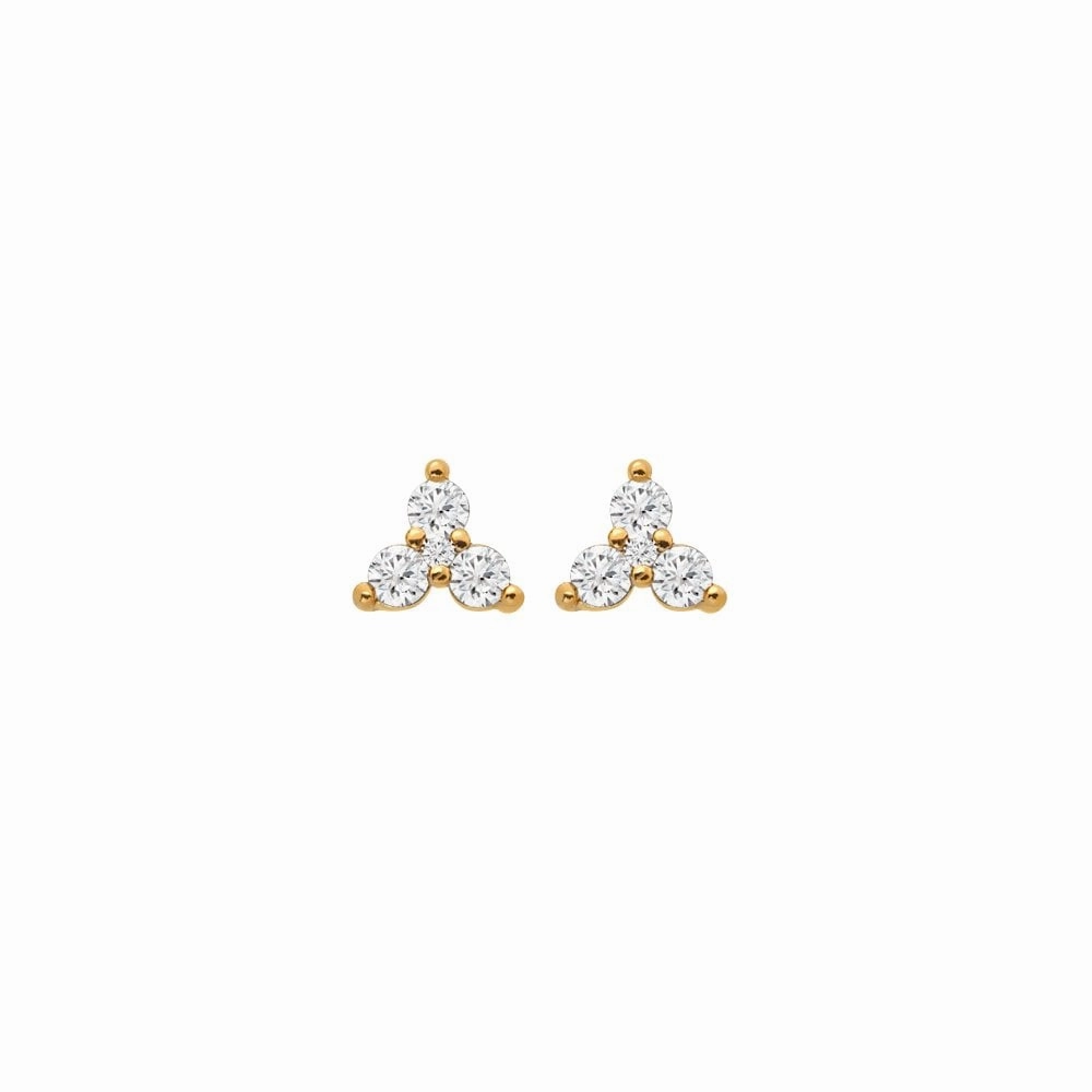 Hot Diamonds x Jac Jossa Gold Plated Sterling Silver White Topaz Stud Earrings