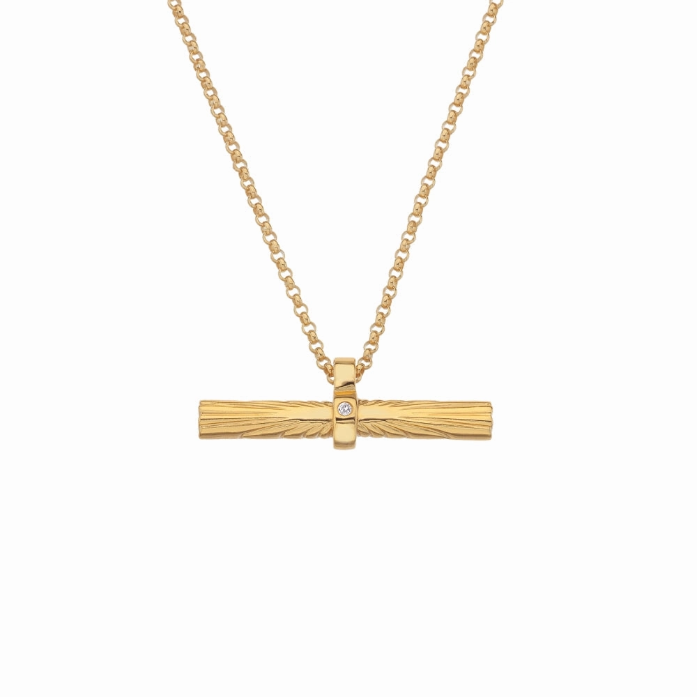 Hot Diamonds x Jac Jossa Hope Gold Plated Sterling Silver Bar Pendant
