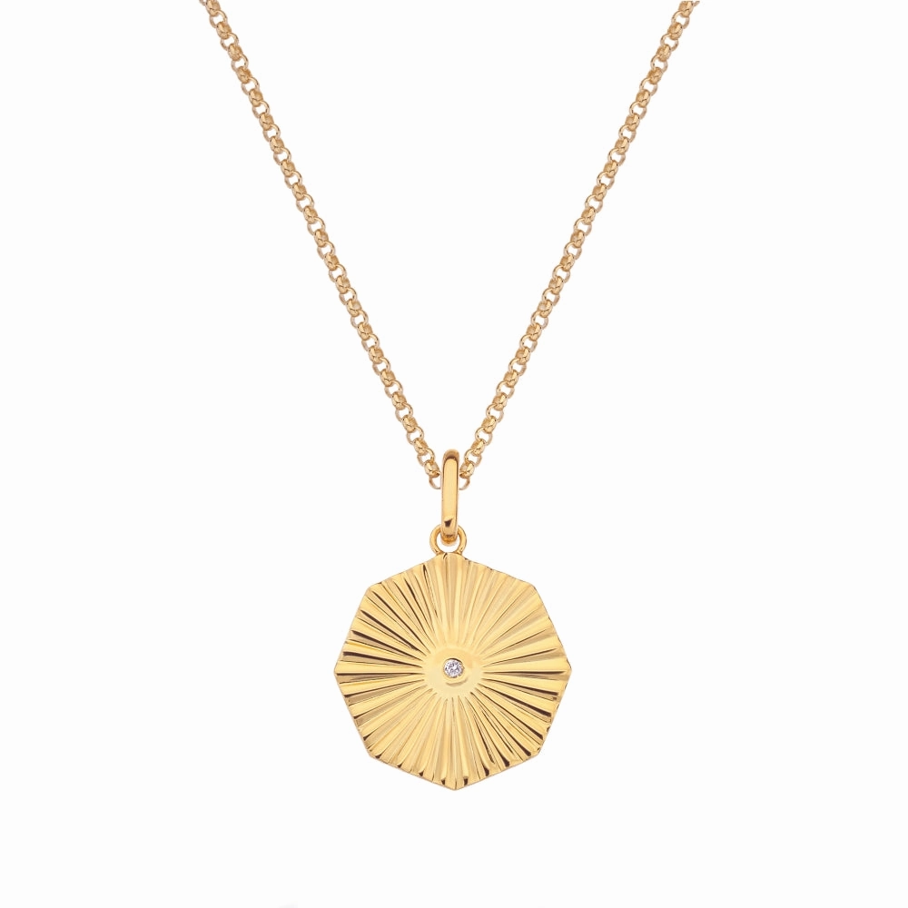 Hot Diamonds x Jac Jossa Hope Gold Plated Sterling Silver Octagon Pendant