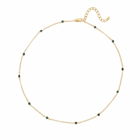 Hot Diamonds x Jac Jossa Revive Gold Plated Sterling Silver Malachite Necklace