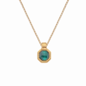 Hot Diamonds x Jac Jossa Revive Gold Plated Sterling Silver Malachite Pendant