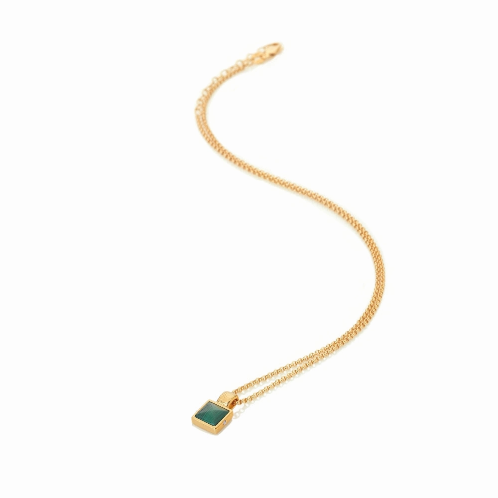 Hot Diamonds x Jac Jossa Revive Gold Plated Sterling Silver Malachite Pendant