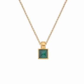 Hot Diamonds x Jac Jossa Revive Gold Plated Sterling Silver Malachite Pendant