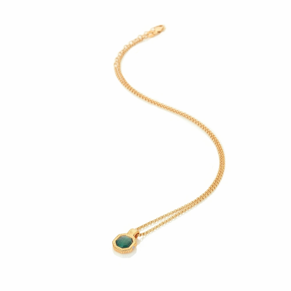 Hot Diamonds x Jac Jossa Revive Gold Plated Sterling Silver Malachite Pendant