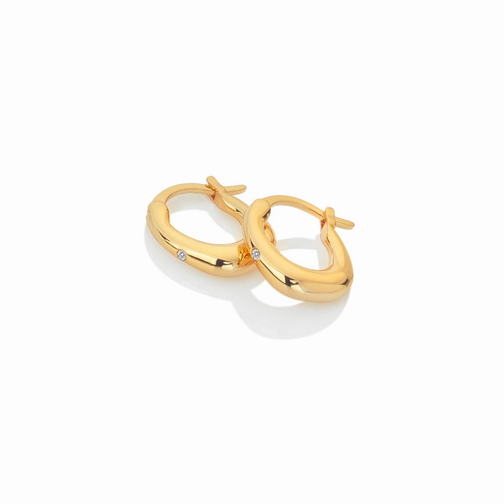 Hot Diamonds x Jac Jossa Soul Gold Plated Sterling Silver Hoop Earrings