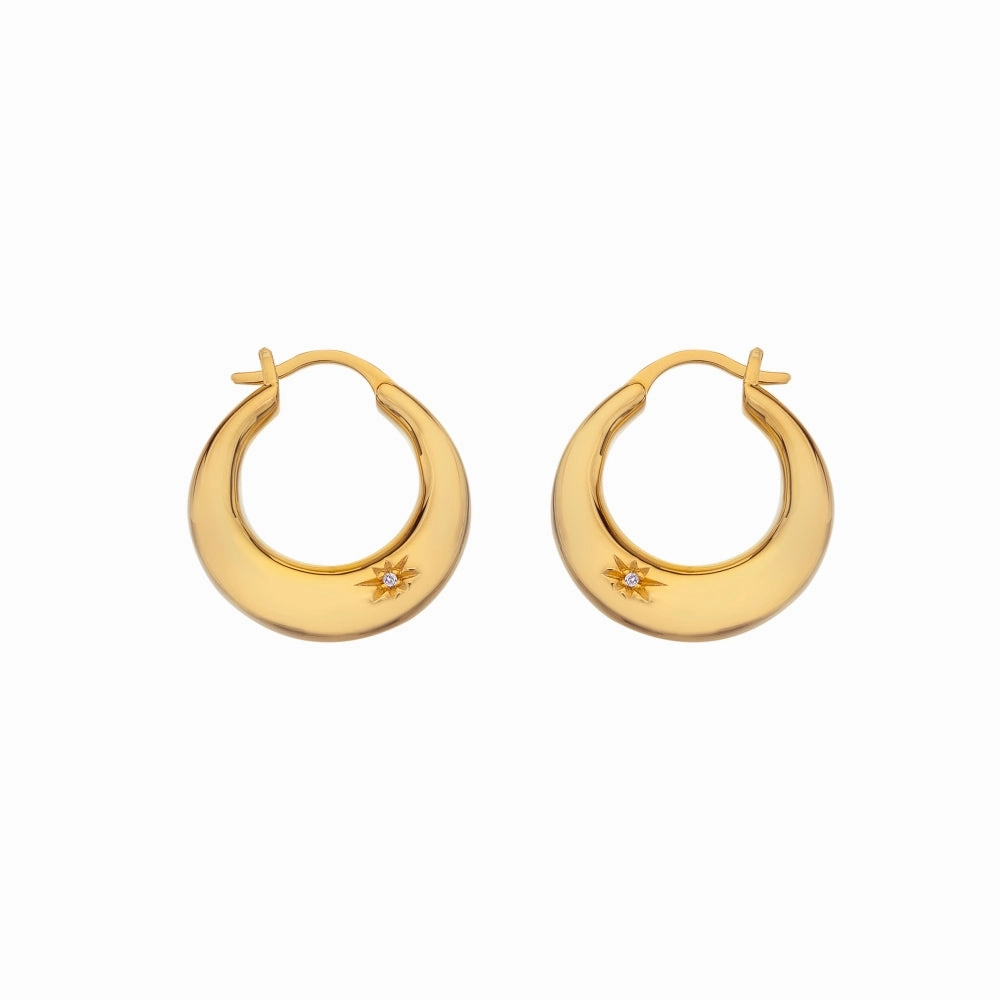 Hot Diamonds x Jac Jossa Soul Gold Plated Sterling Silver Statement Hoop Earrings