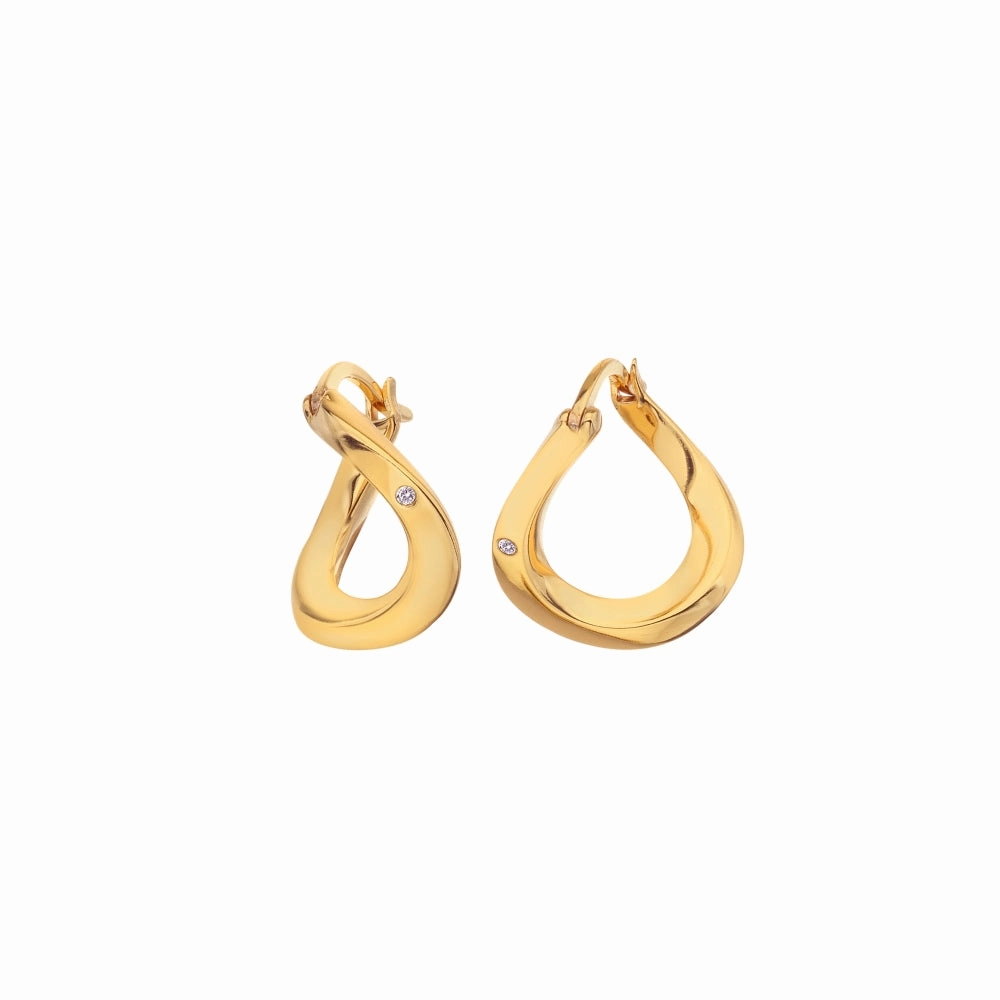 Hot Diamonds x Jac Jossa Soul Gold Plated Sterling Silver Twist Earrings