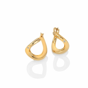 Hot Diamonds x Jac Jossa Soul Gold Plated Sterling Silver Twist Earrings