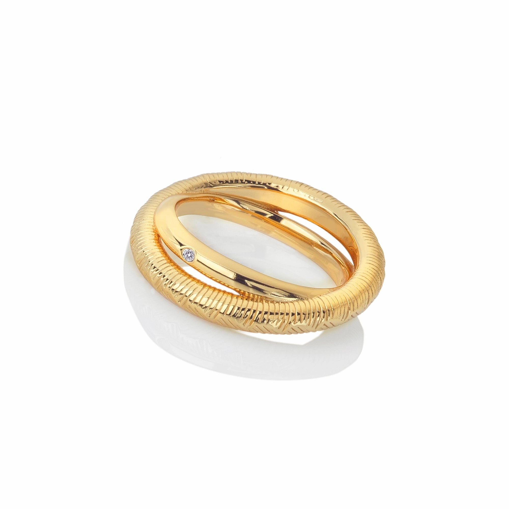 Hot Diamonds x Jac Jossa Spirit Duo Gold Plated Sterling Silver Ring D