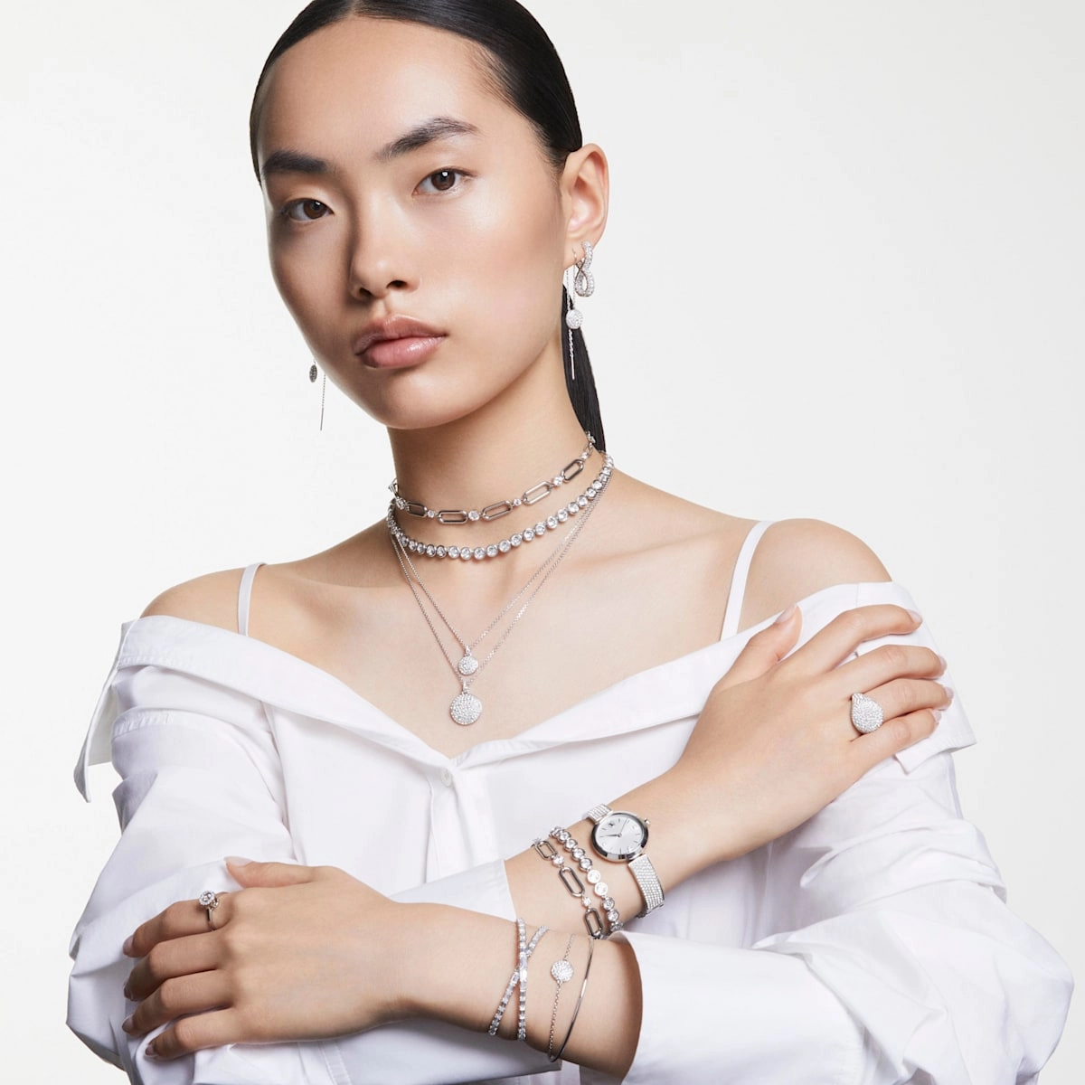 Hyperbola Silver Infinity Hoop Earrings
